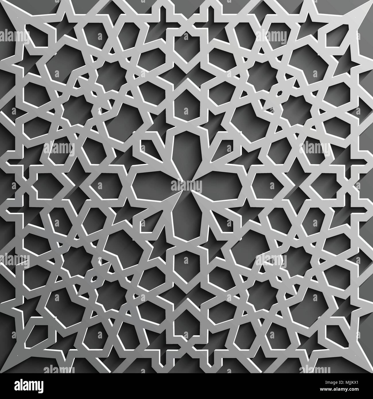 Seamless modello islamico 3d . Arabo tradizionale elemento di design. Illustrazione Vettoriale