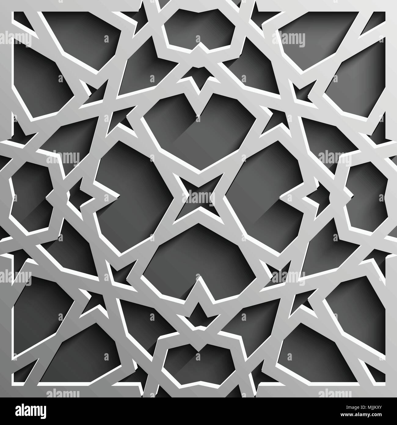 Seamless modello islamico 3d . Arabo tradizionale elemento di design. Illustrazione Vettoriale