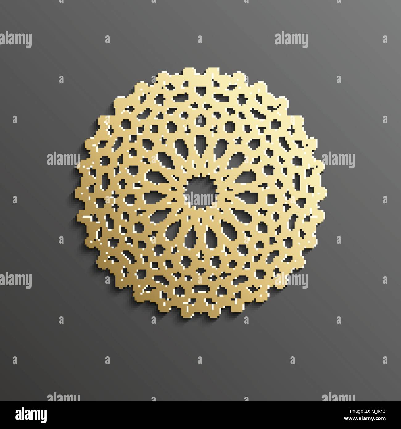 Seamless modello islamico 3d . Arabo tradizionale elemento di design. Illustrazione Vettoriale