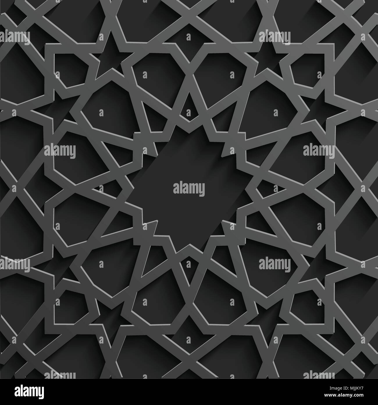 Seamless modello islamico 3d . Arabo tradizionale elemento di design. Illustrazione Vettoriale
