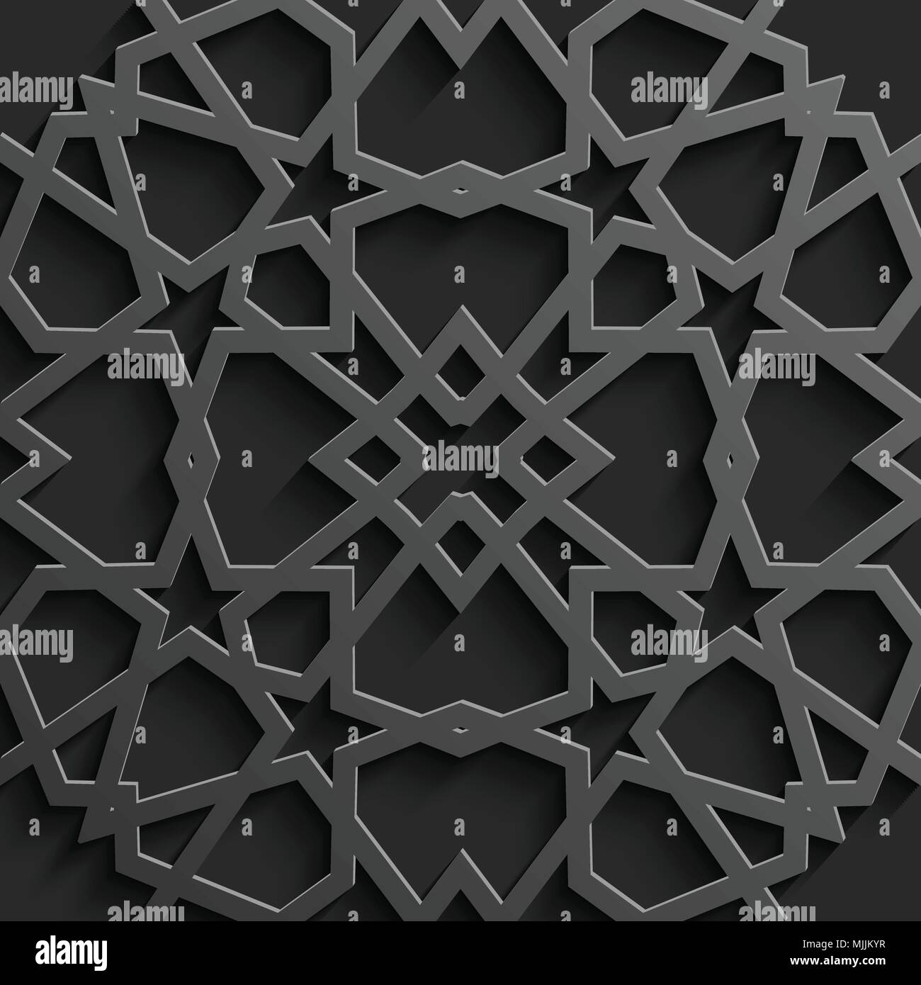 Seamless modello islamico 3d . Arabo tradizionale elemento di design. Illustrazione Vettoriale