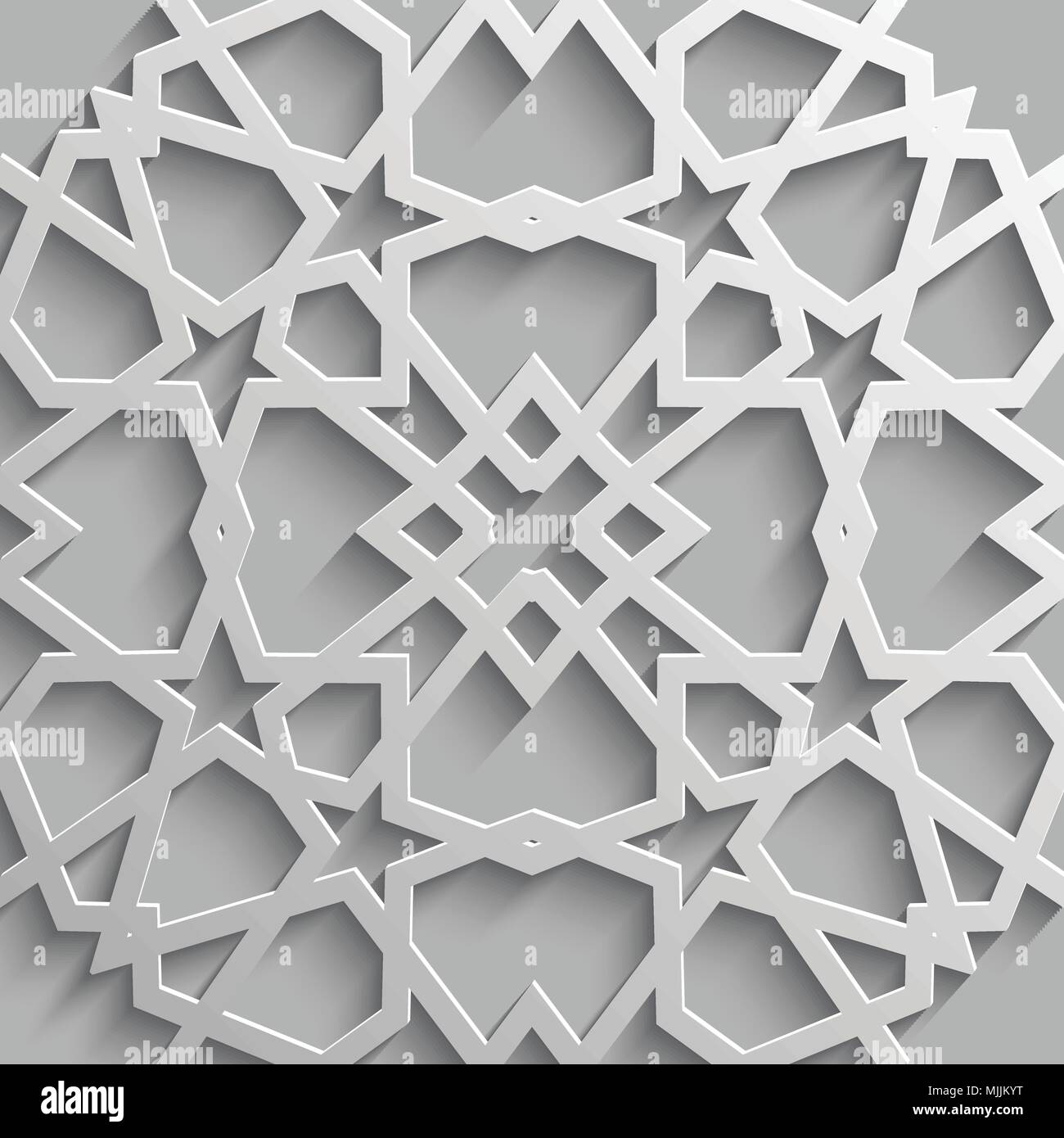 Seamless modello islamico 3d . Arabo tradizionale elemento di design. Illustrazione Vettoriale