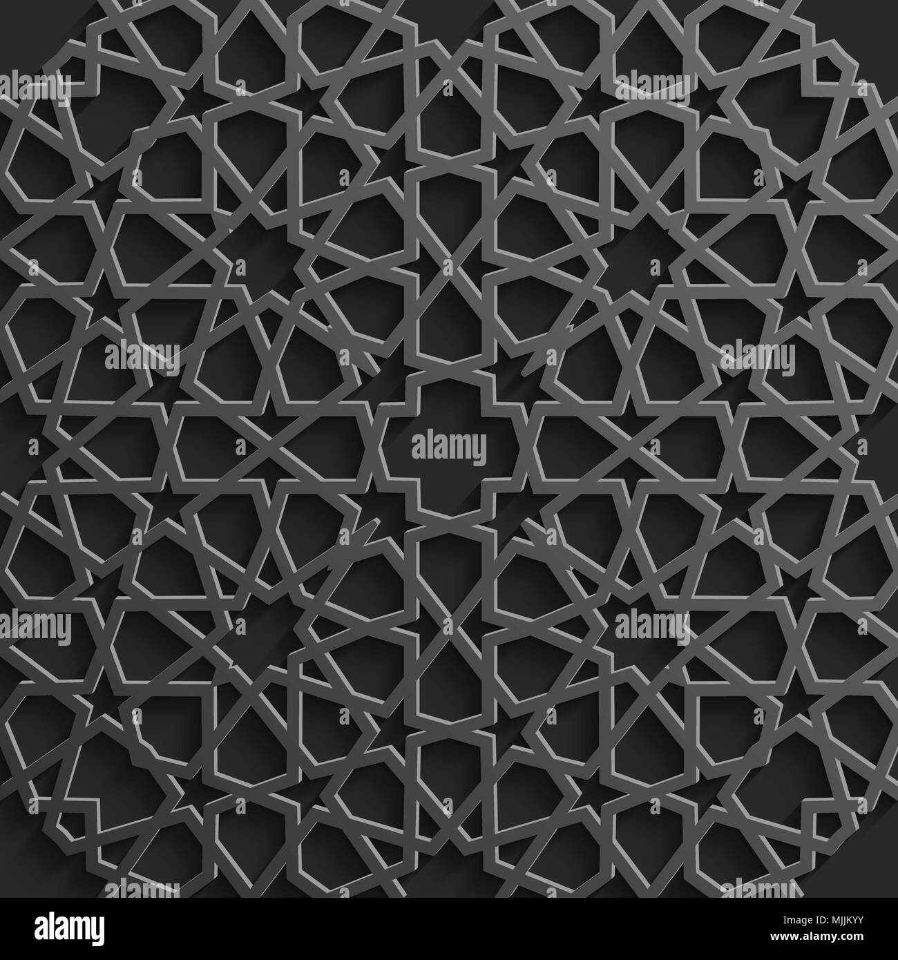 Seamless modello islamico 3d . Arabo tradizionale elemento di design. Illustrazione Vettoriale