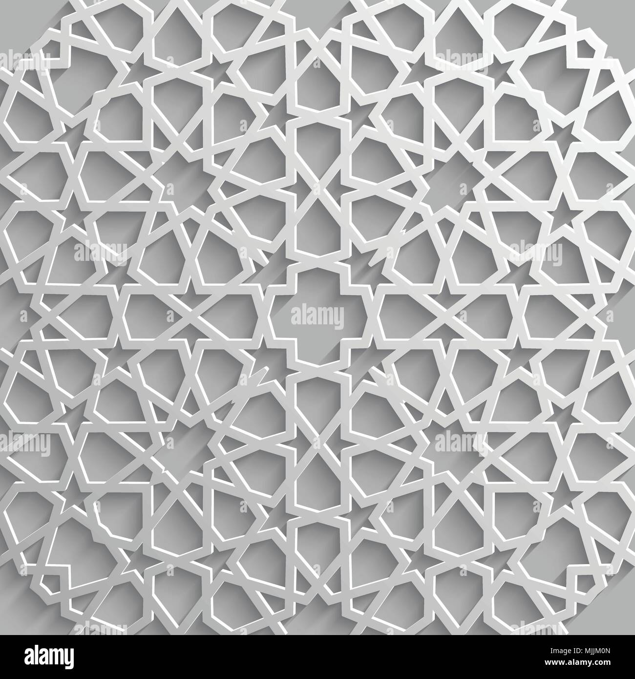 Seamless modello islamico 3d . Arabo tradizionale elemento di design. Illustrazione Vettoriale