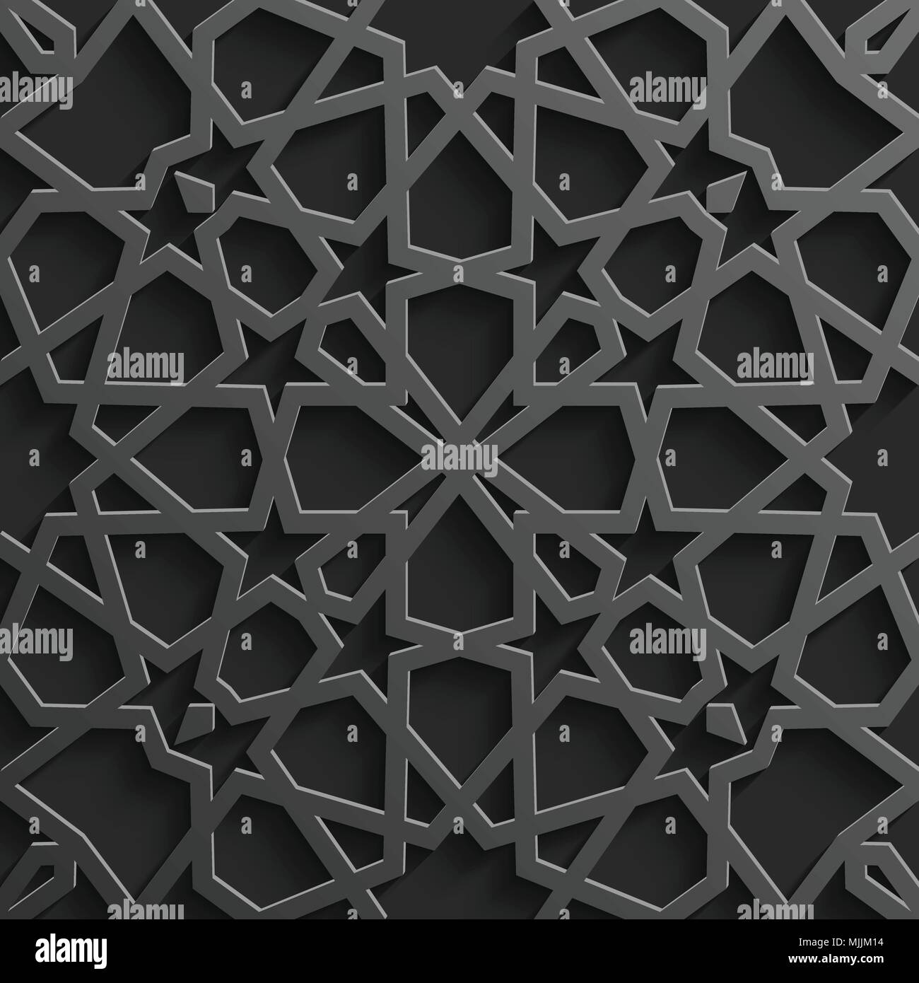 Seamless modello islamico 3d . Arabo tradizionale elemento di design. Illustrazione Vettoriale