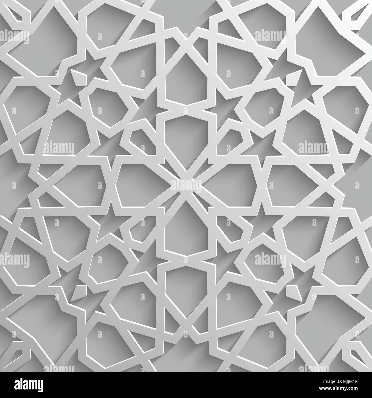 Seamless modello islamico 3d . Arabo tradizionale elemento di design. Illustrazione Vettoriale