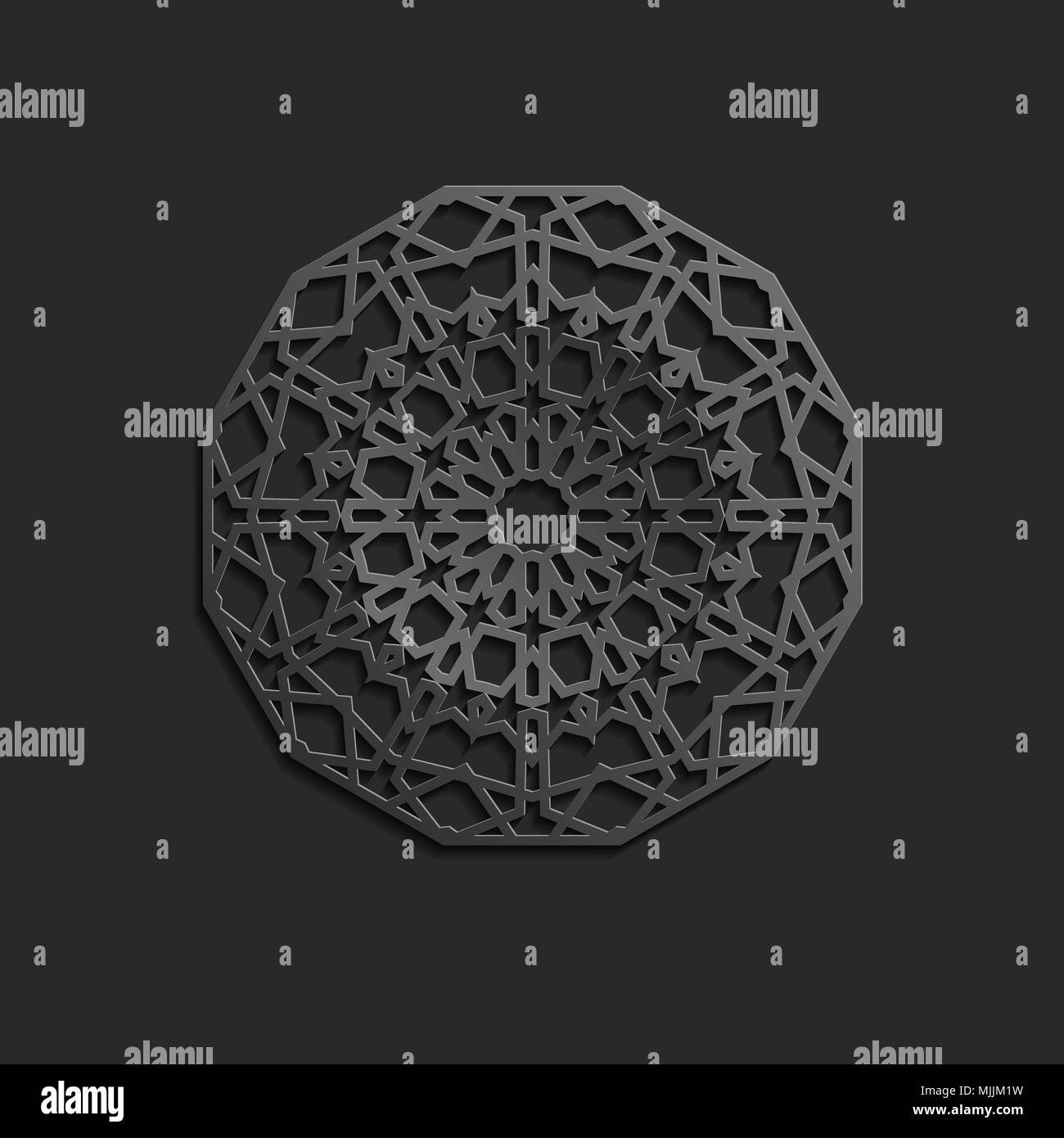 Seamless modello islamico 3d . Arabo tradizionale elemento di design. Illustrazione Vettoriale