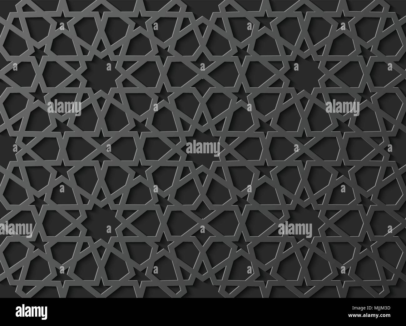 Seamless modello islamico 3d . Arabo tradizionale elemento di design. Illustrazione Vettoriale