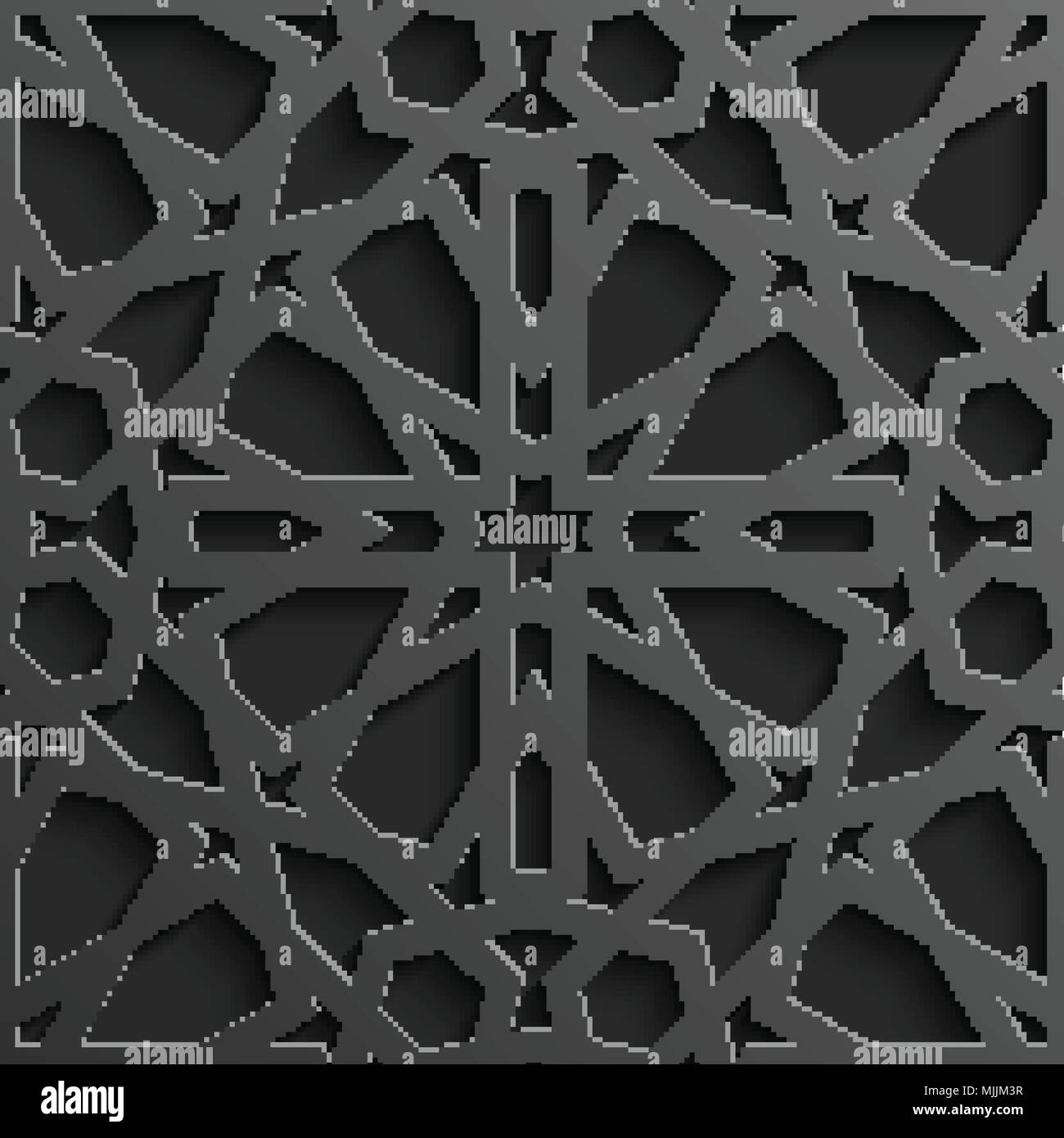 Seamless modello islamico 3d . Arabo tradizionale elemento di design. Illustrazione Vettoriale