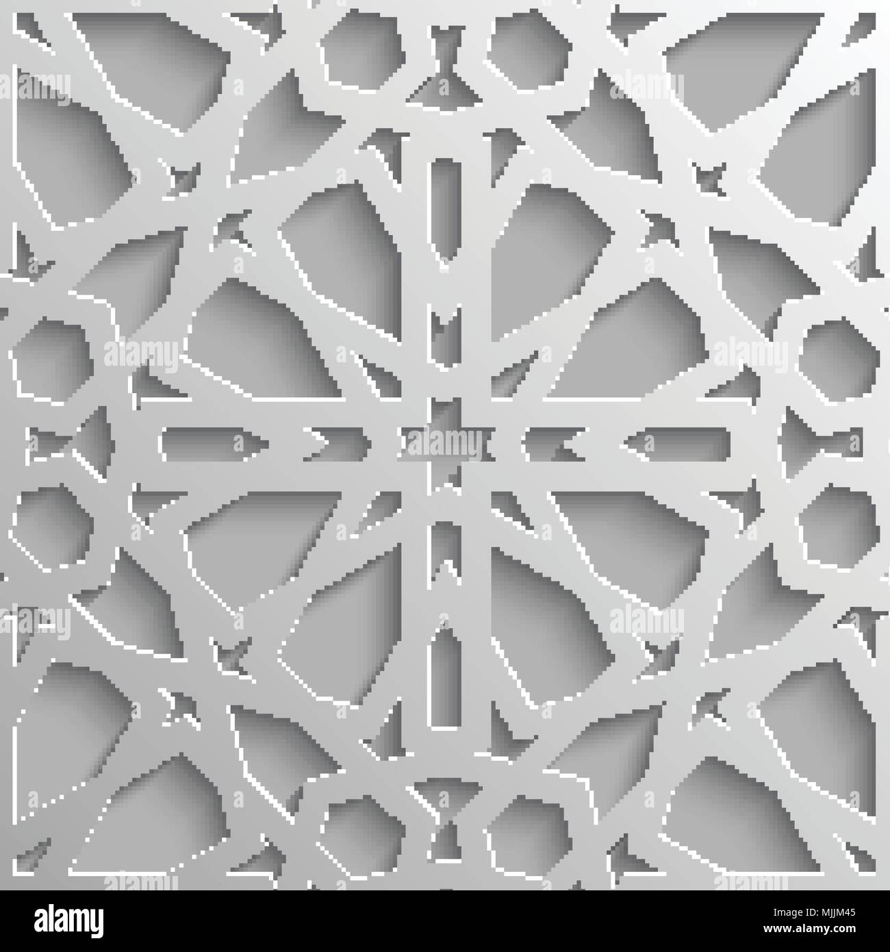 Seamless modello islamico 3d . Arabo tradizionale elemento di design. Illustrazione Vettoriale