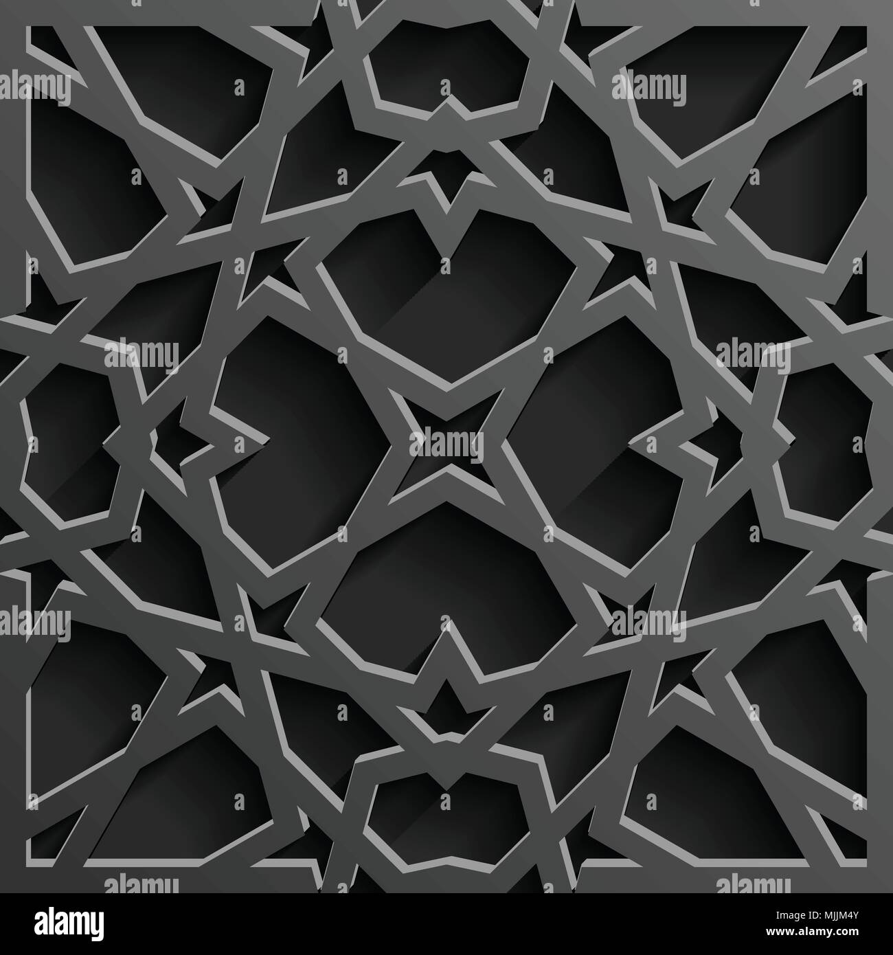 Seamless modello islamico 3d . Arabo tradizionale elemento di design. Illustrazione Vettoriale