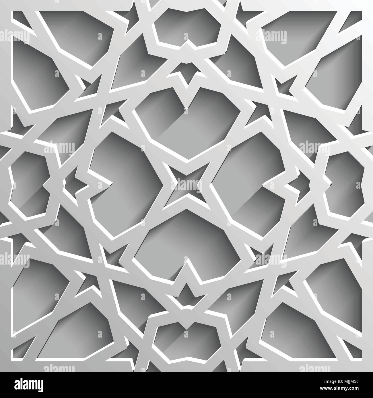 Seamless modello islamico 3d . Arabo tradizionale elemento di design. Illustrazione Vettoriale