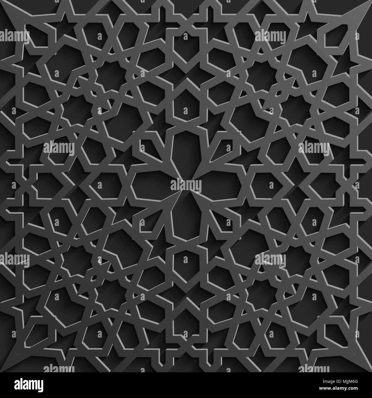 Seamless modello islamico 3d . Arabo tradizionale elemento di design. Illustrazione Vettoriale
