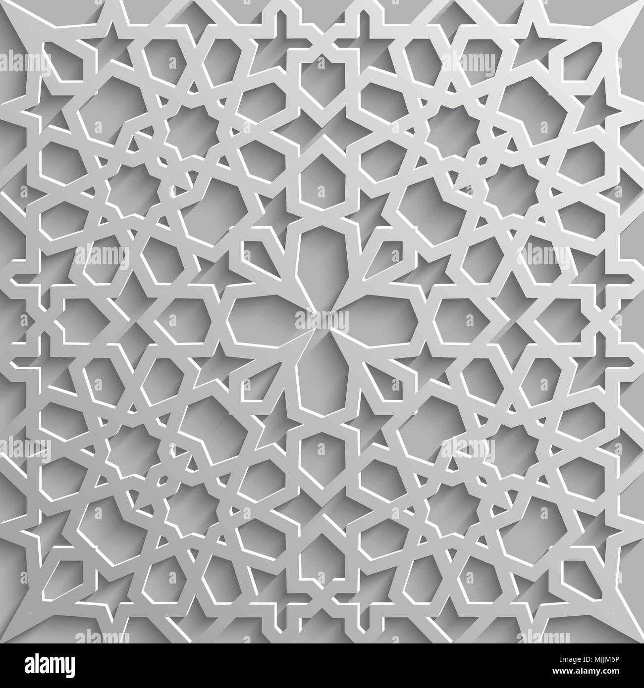 Seamless modello islamico 3d . Arabo tradizionale elemento di design. Illustrazione Vettoriale