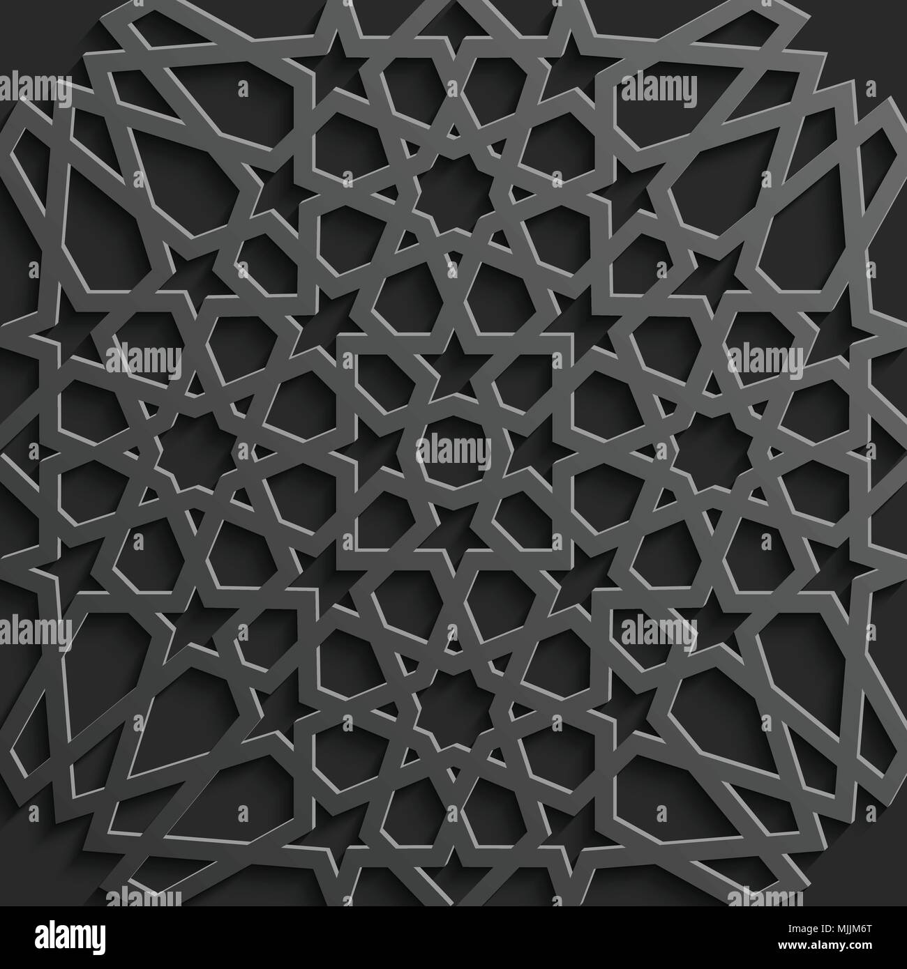 Seamless modello islamico 3d . Arabo tradizionale elemento di design. Illustrazione Vettoriale