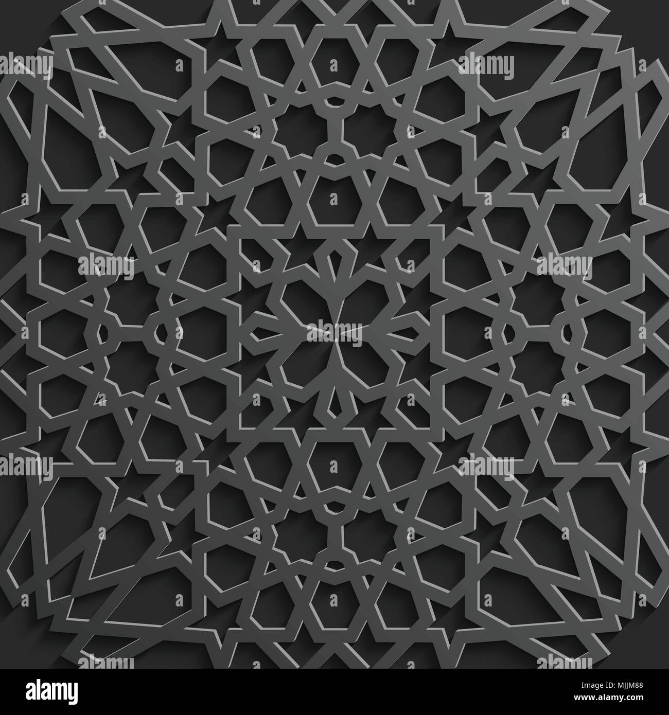 Seamless modello islamico 3d . Arabo tradizionale elemento di design. Illustrazione Vettoriale