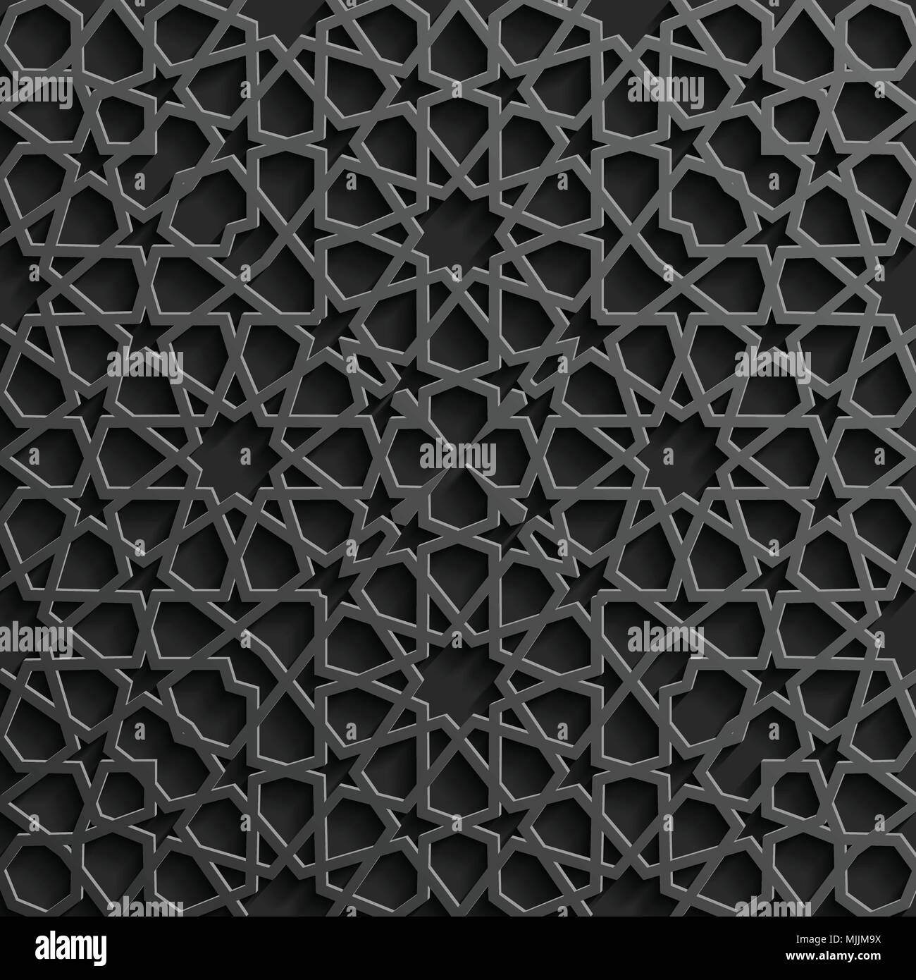 Seamless modello islamico 3d . Arabo tradizionale elemento di design. Illustrazione Vettoriale
