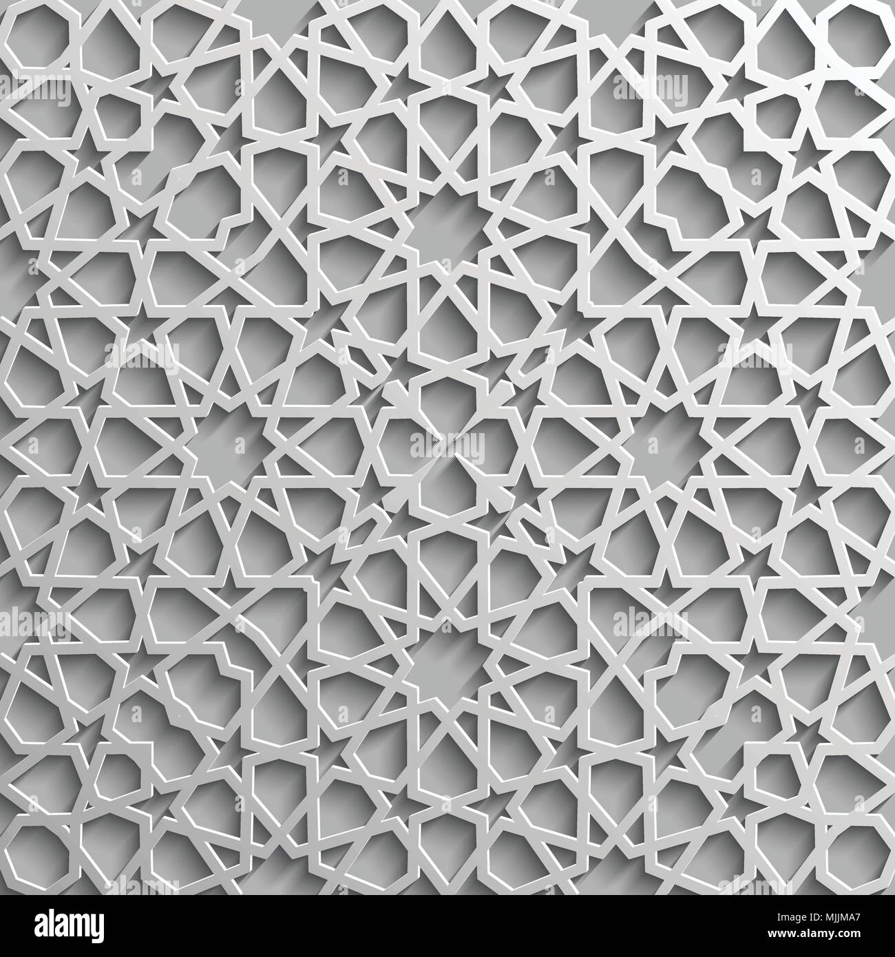 Seamless modello islamico 3d . Arabo tradizionale elemento di design. Illustrazione Vettoriale
