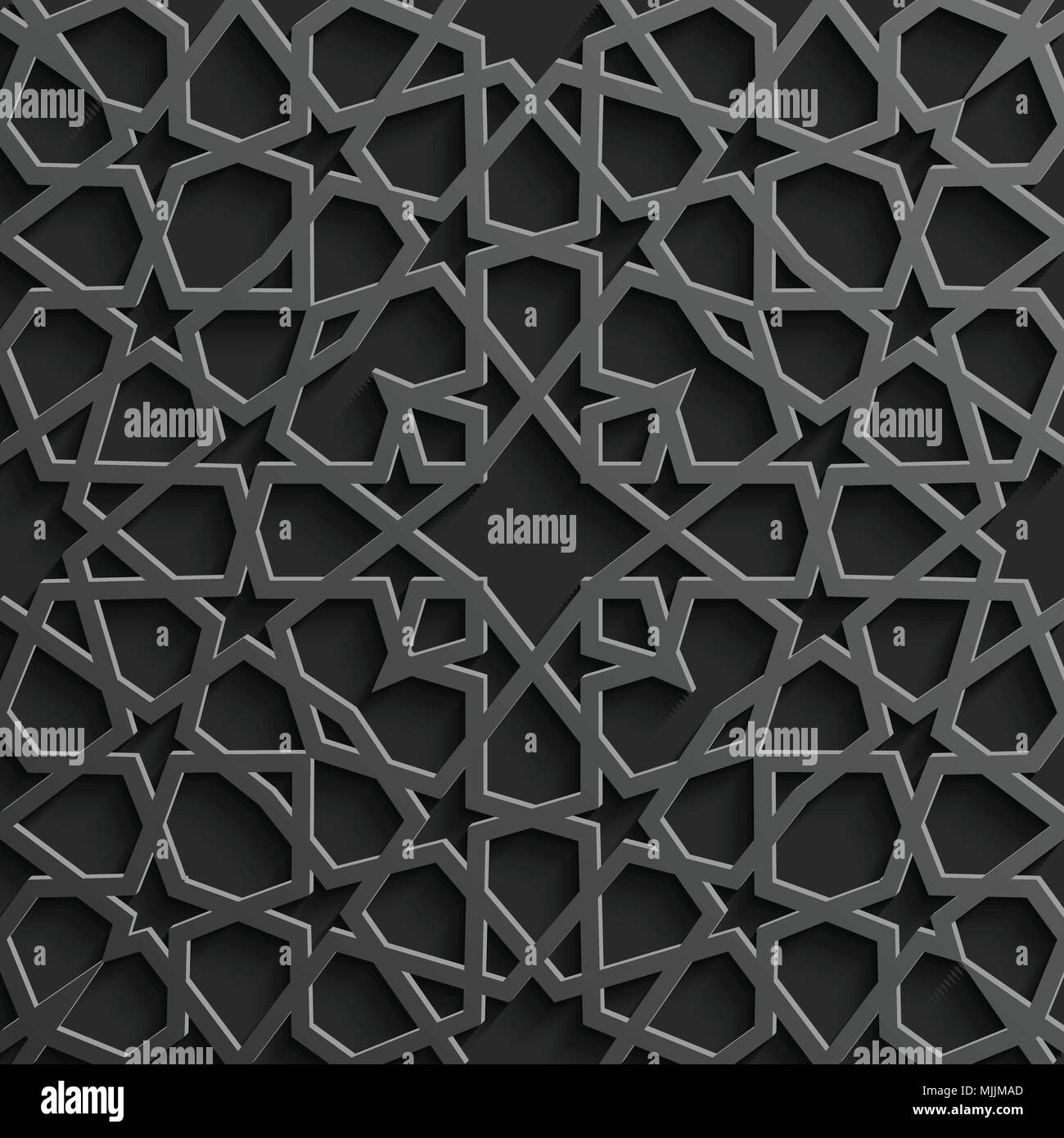 Seamless modello islamico 3d . Arabo tradizionale elemento di design. Illustrazione Vettoriale