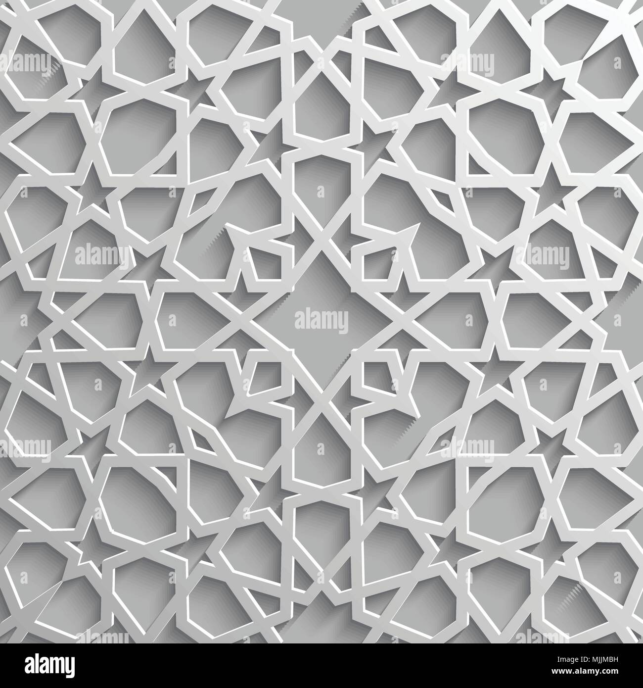 Seamless modello islamico 3d . Arabo tradizionale elemento di design. Illustrazione Vettoriale