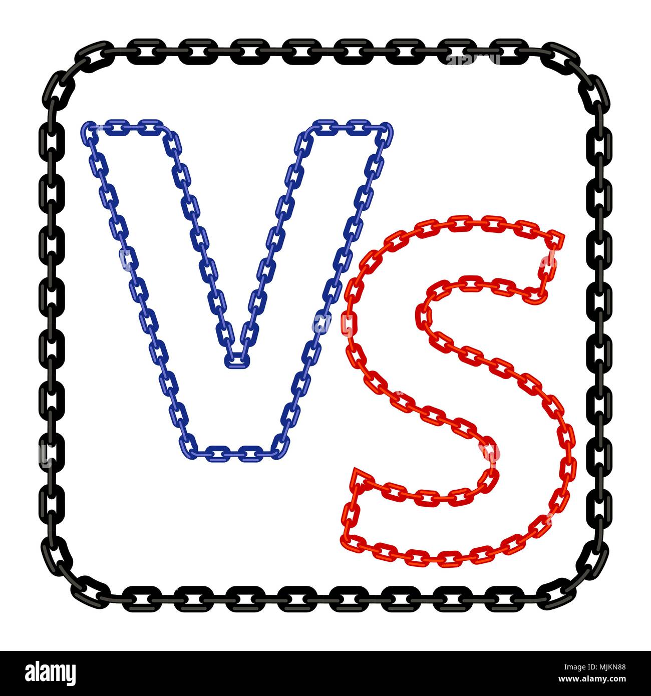 Concetto di confronto, insieme, standoff, Combattimento Finale. Versus VS lettere lotta sullo sfondo Illustrazione Vettoriale