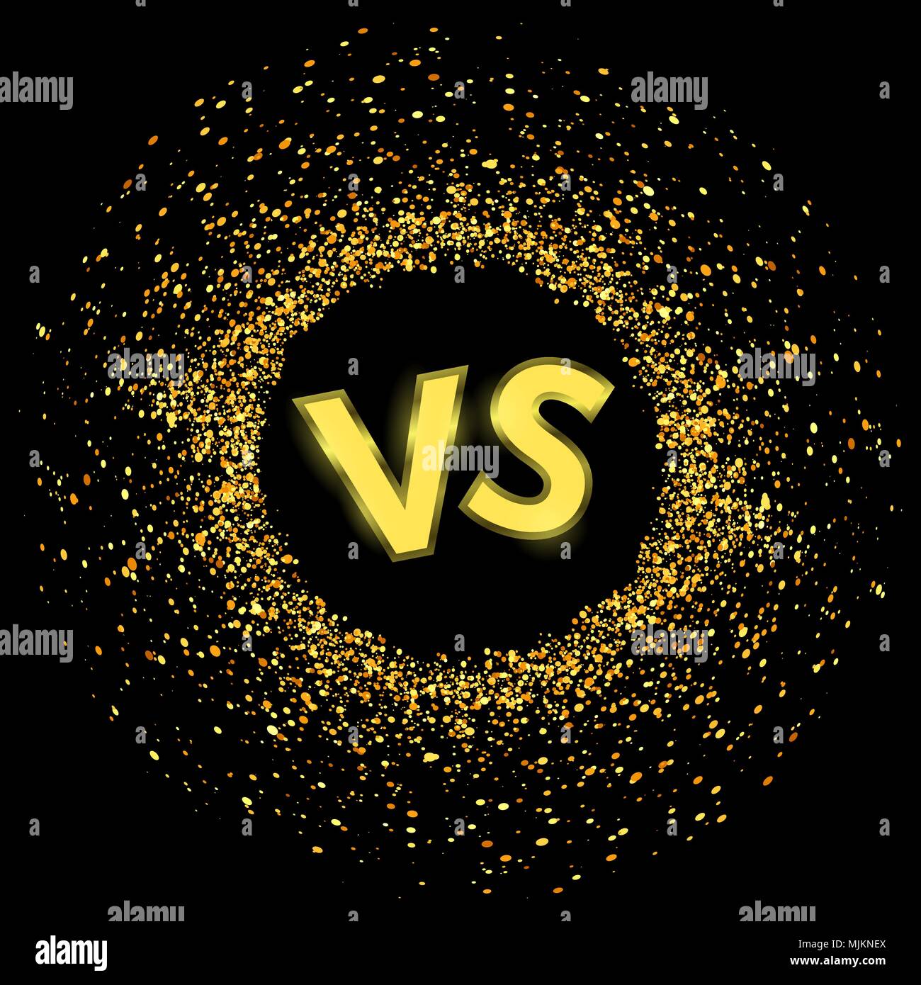 Concetto di confronto, insieme, standoff, Combattimento Finale. Versus VS lettere lotta sullo sfondo Illustrazione Vettoriale