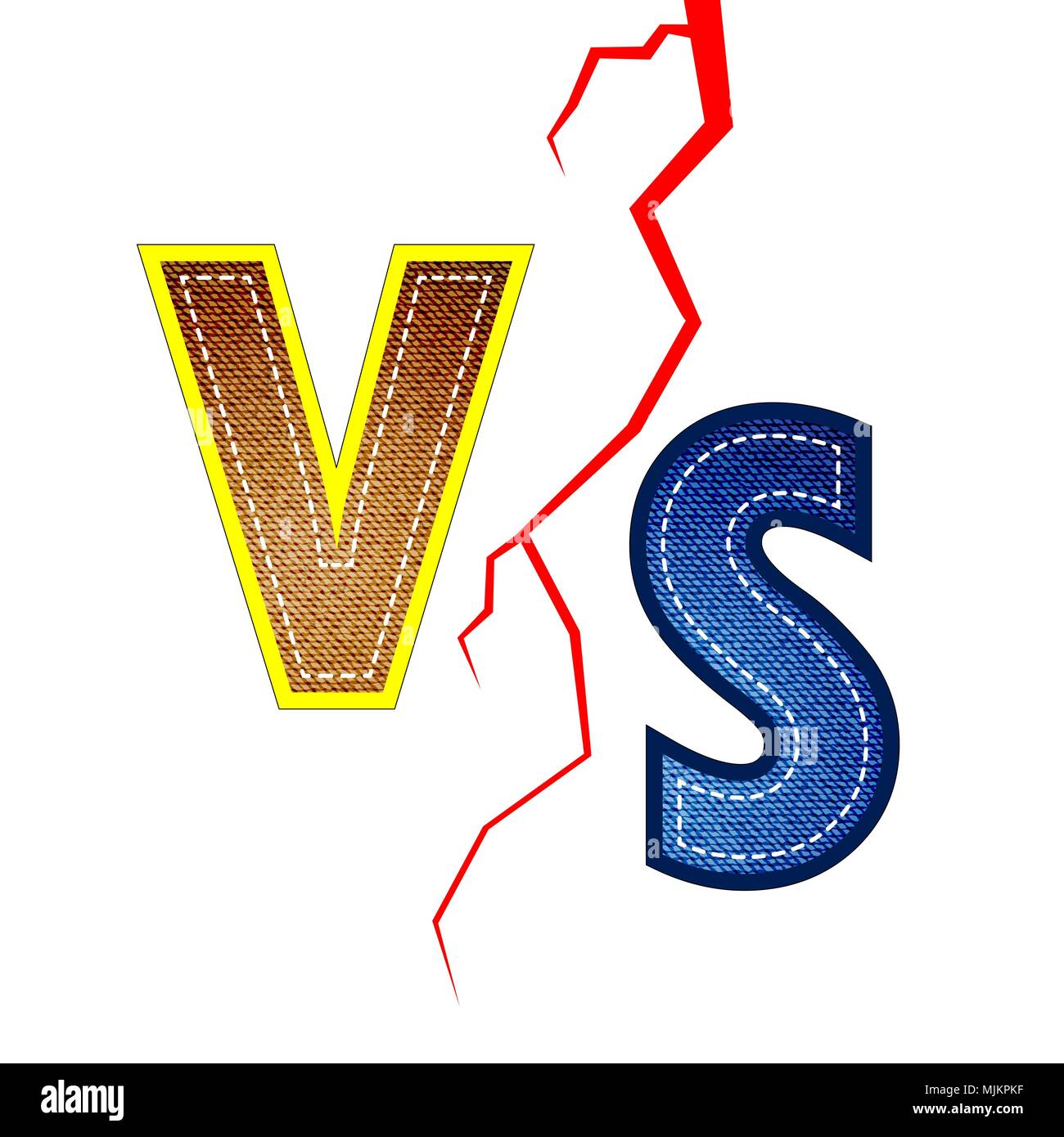 Concetto di confronto, insieme, standoff, Combattimento Finale. Versus VS lettere lotta sullo sfondo Illustrazione Vettoriale