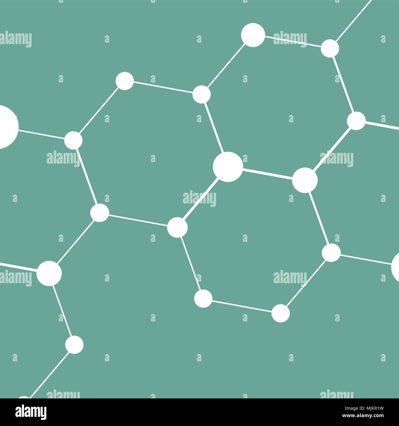 Struttura chimica semplice banner. Struttura linea astratta chimico, la configurazione di sfondo cella, illustrazione vettoriale Illustrazione Vettoriale