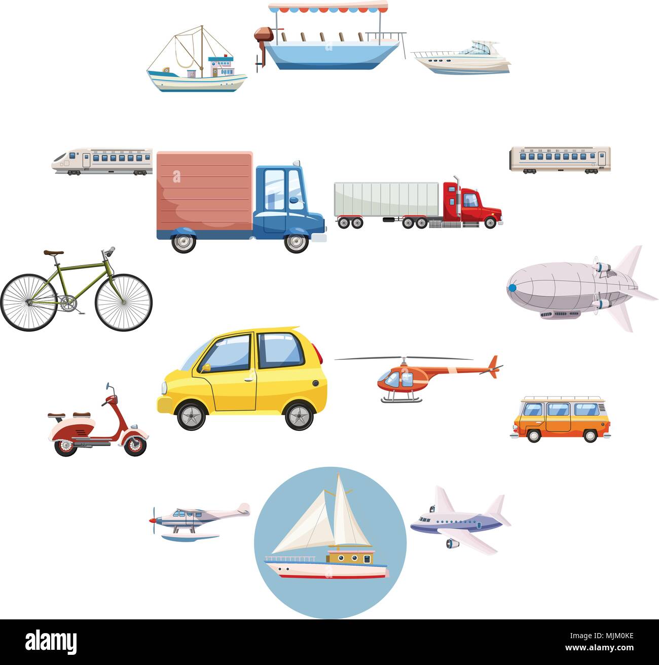Trasporto set di icone. Schema Illustrativo del 16 trasporto icone vettoriali per il web Illustrazione Vettoriale