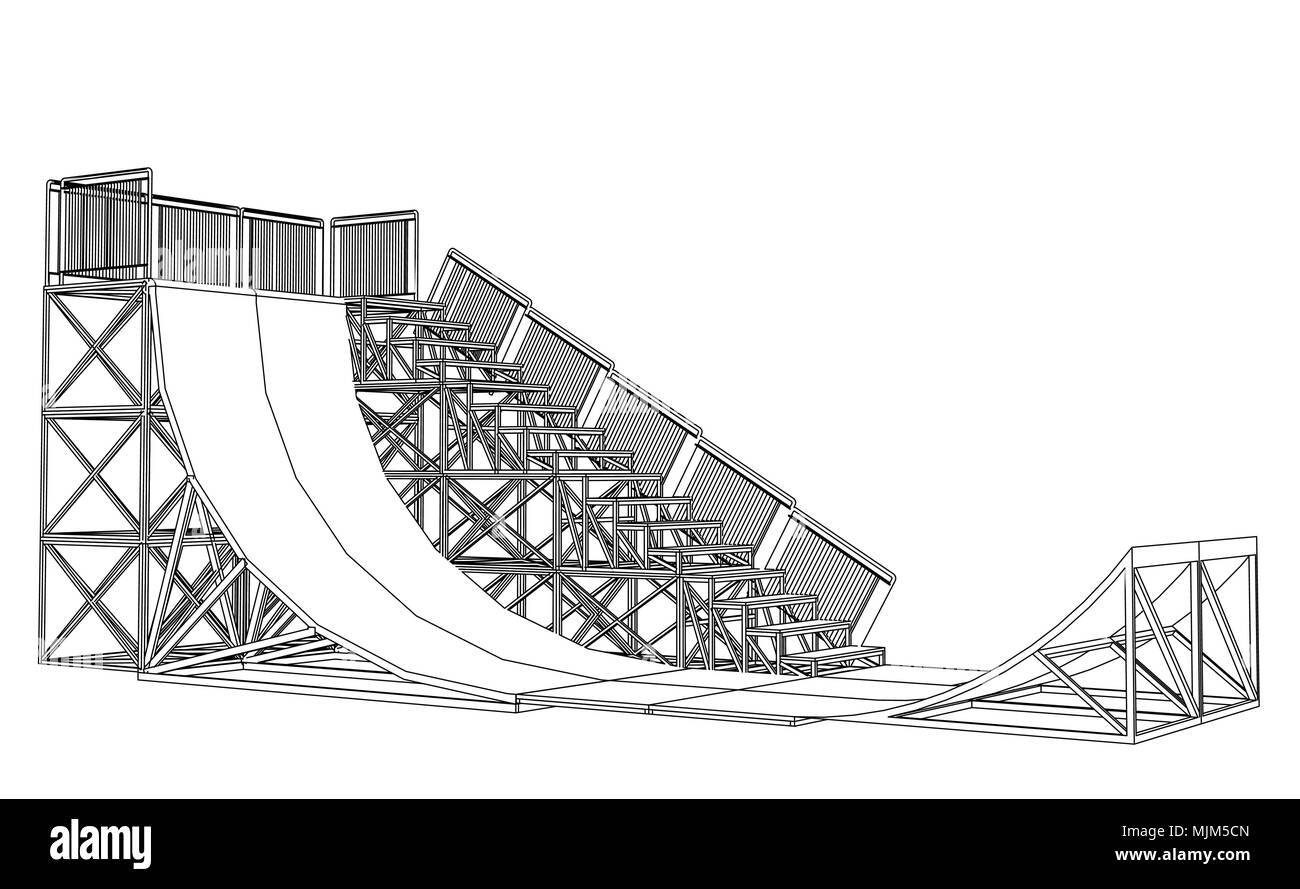 Concetto di rampa contorno. Vettore Illustrazione Vettoriale