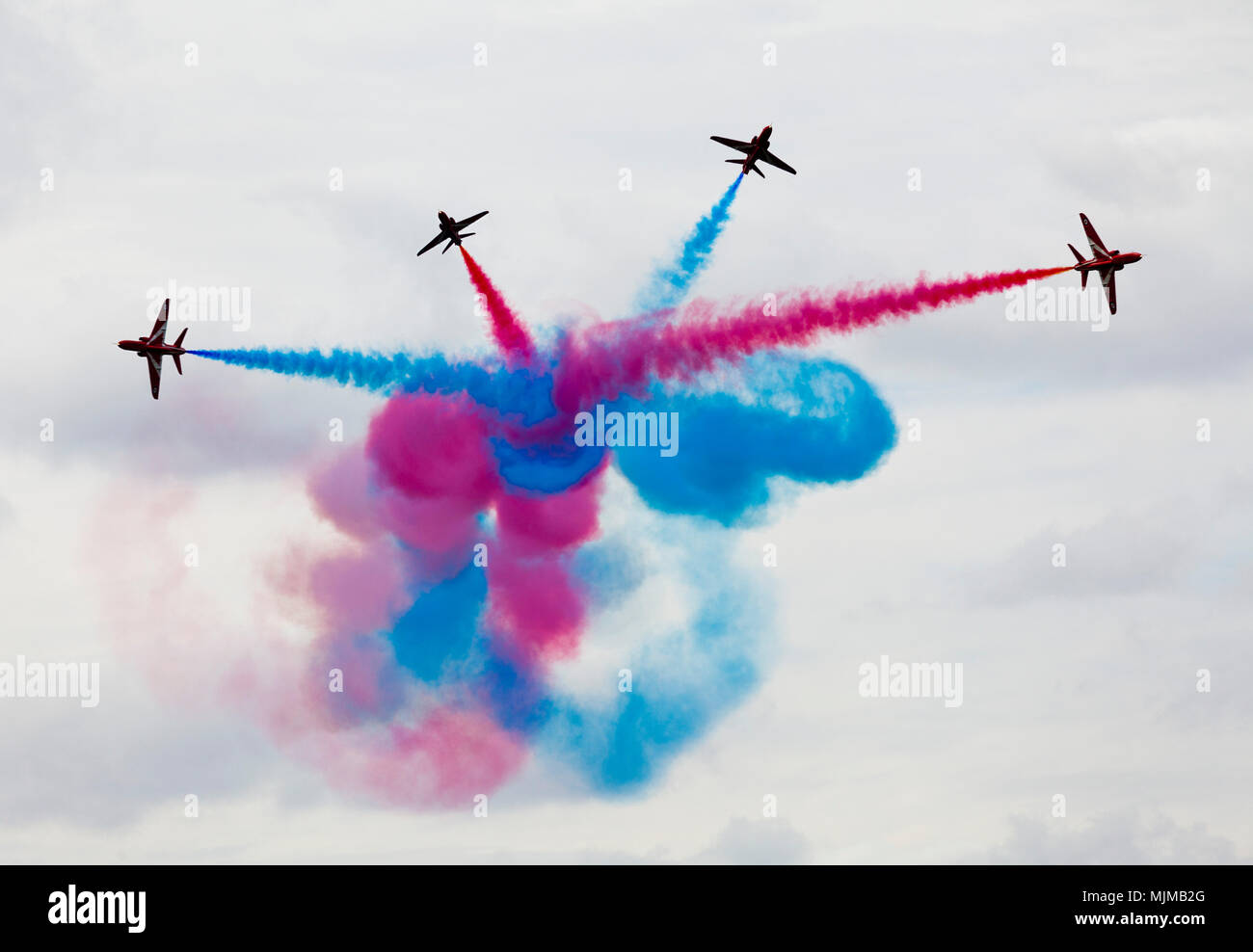 Le frecce rosse battenti a Biggin Hill Airshow di Foto Stock