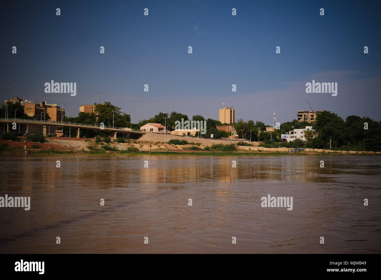 Vista del fiume Niger e Niamey città , Niger Foto Stock