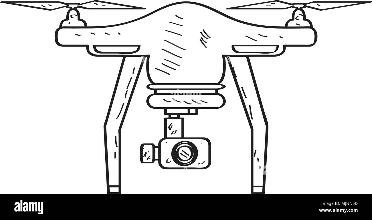 Drone with sketch Foto e Immagini Stock in Bianco e Nero - Alamy