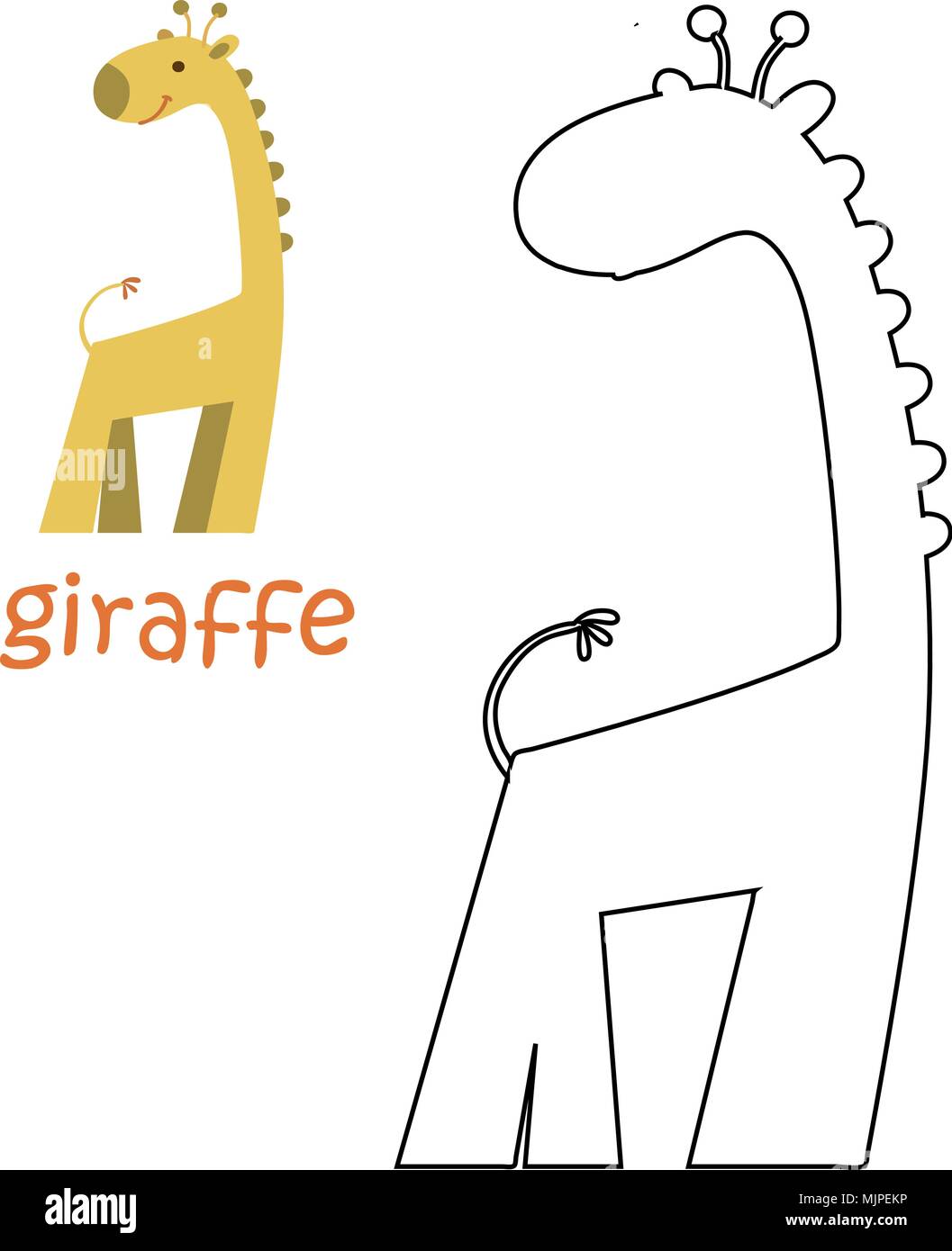 Bambini colorare page - giraffe Illustrazione Vettoriale