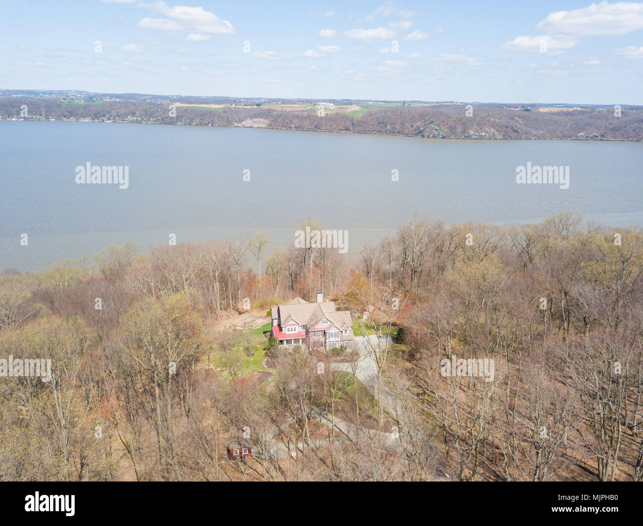 Antenna di fiume Susquehanna e la zona circostante in Delta, Pennsylvania Foto Stock