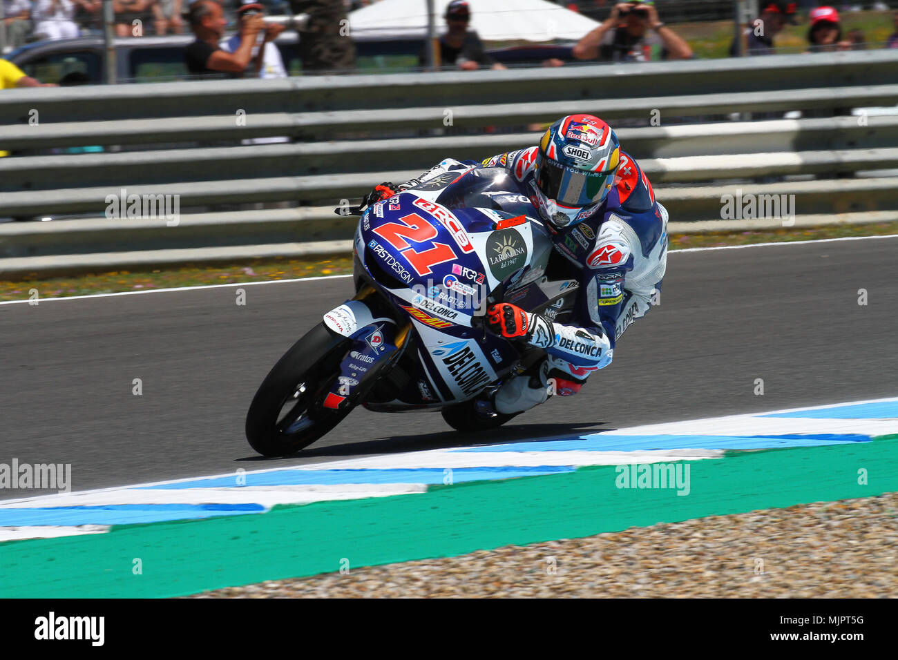 La classificazione e le sessioni di formazione di diverse categorie di moto3, a Angel Nieto il circuito di Jerez de la Frontera, Sabato, 5 maggio 2018 Foto Stock