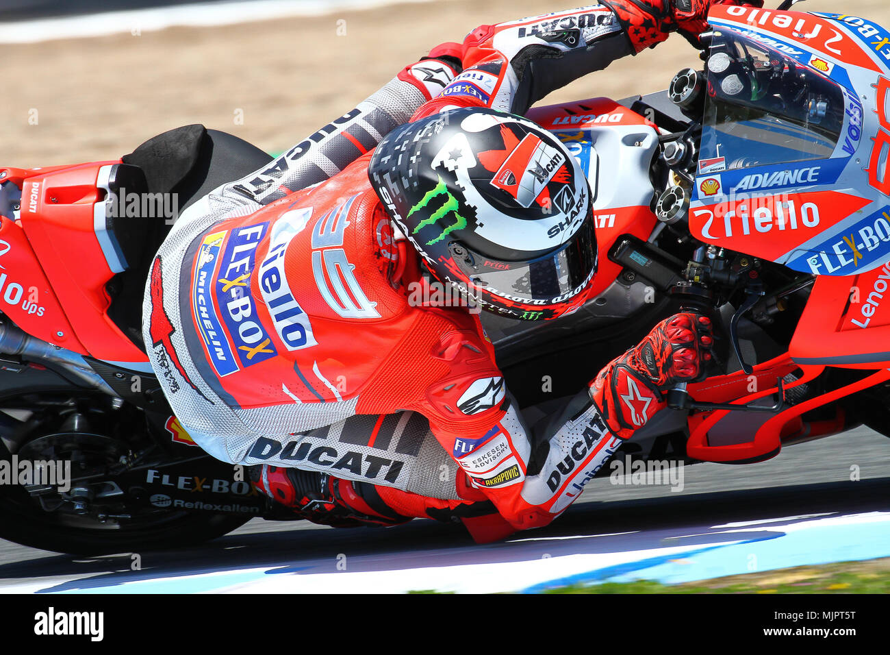 La classificazione e le sessioni di formazione di diverse categorie MotoGP Moto2, moto3, a Angel Nieto il circuito di Jerez de la Frontera, Sabato, 5 maggio 2018 Foto Stock