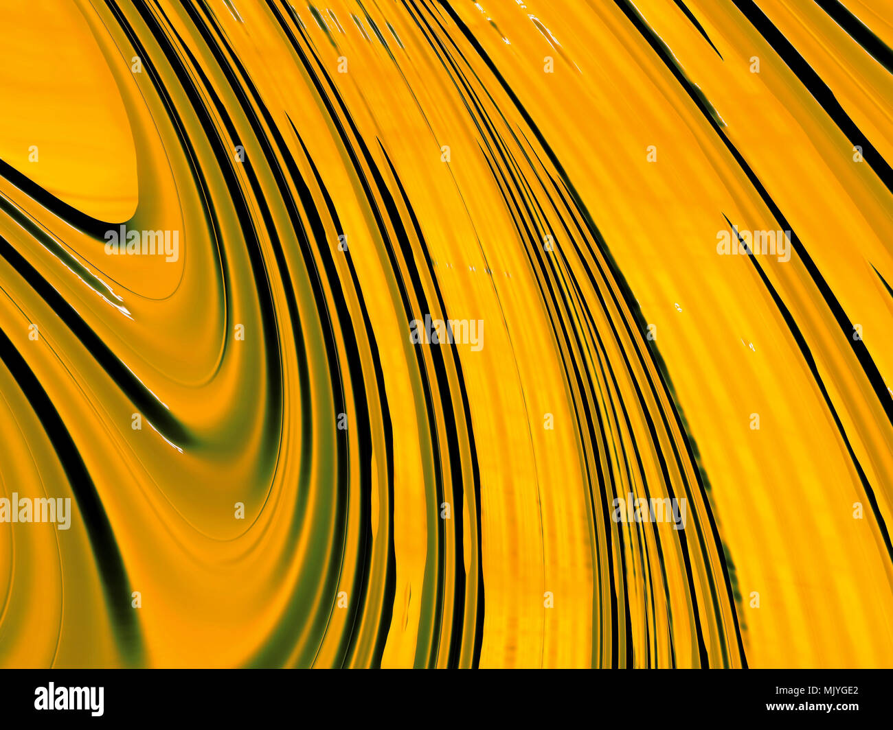 Oro frattale astratto sfondo con effetto a spirale Foto Stock