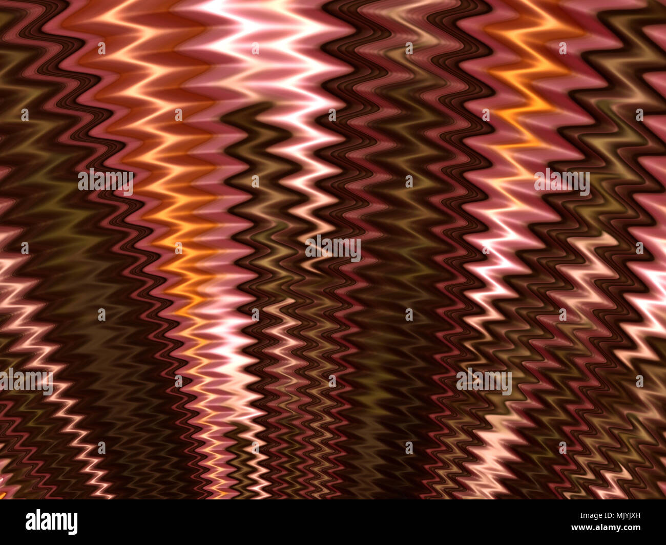 Abstract fractal in sfondo rosso marrone Colori. linee a zig-zag con brillantezza Foto Stock