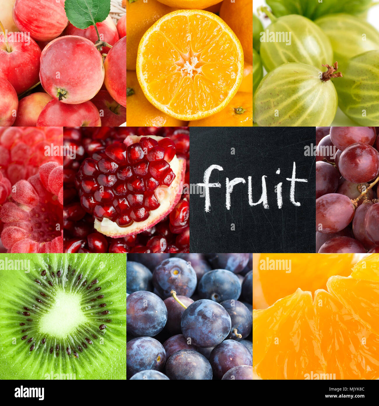 Frutti. Sfondo di freschi frutti misti Foto Stock