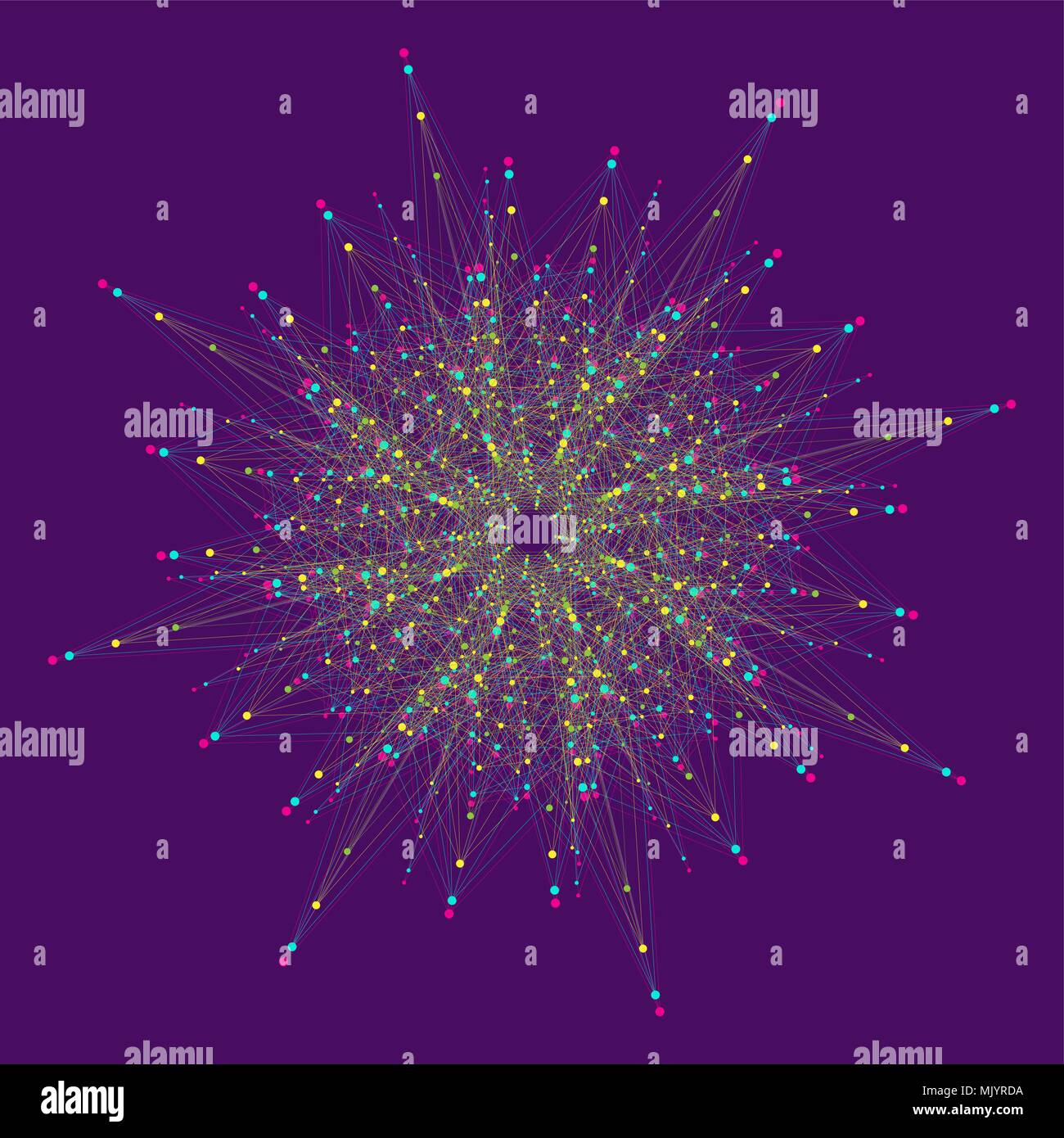 Grande per la visualizzazione di dati. Intelligenza artificiale e macchina il concetto di apprendimento. Grafica di sfondo astratto di comunicazione. In prospettiva la visualizzazione sullo sfondo. Illustrazione Vettoriale. Illustrazione Vettoriale