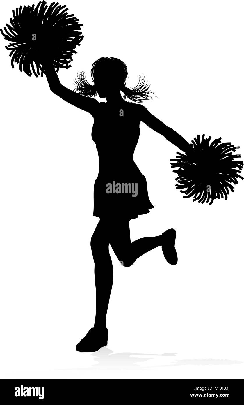 Silhouette Cheerleader Illustrazione Vettoriale