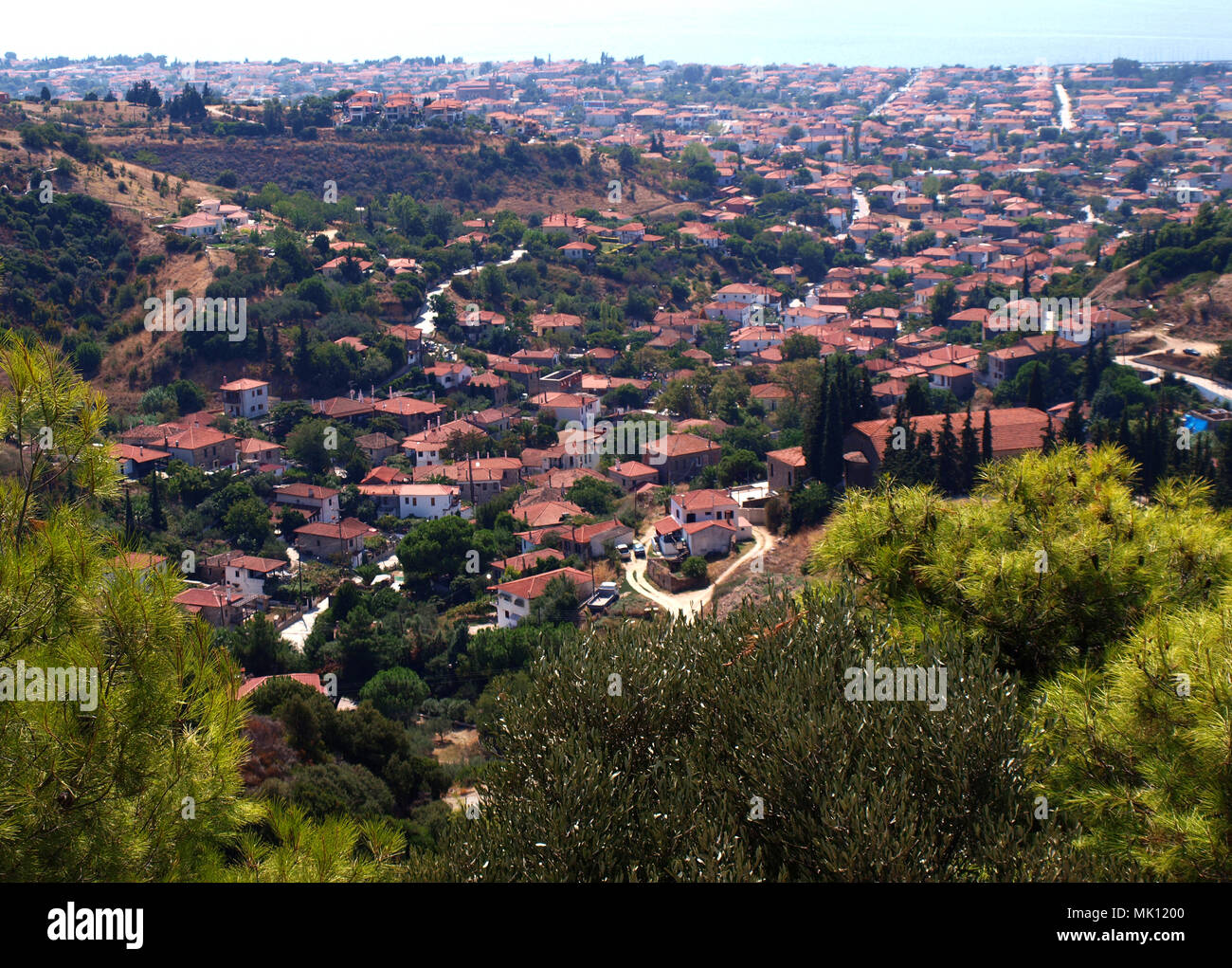 Nikiti village nella penisola di Sithonia di Halkidiki Grecia Foto Stock