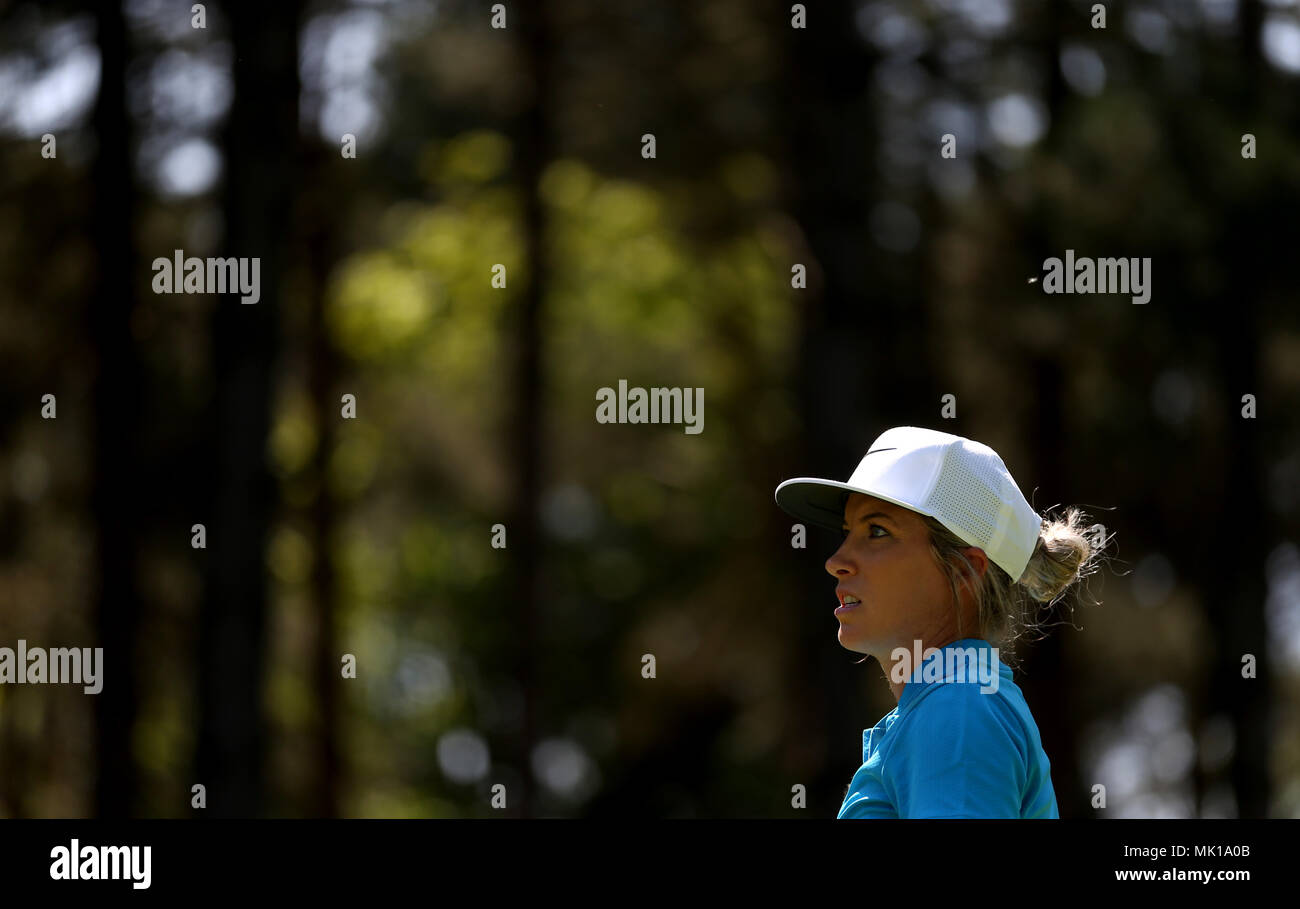 Il Mel Reid europeo delle Donne durante il secondo giorno del torneo di Golf Sixes al Centurion Club di St Albans. PREMERE ASSOCIAZIONE foto. Data immagine: Domenica 6 maggio 2018. Vedere PA storia GOLF Sixes. Il credito fotografico dovrebbe essere: Steven Paston/PA Wire. Foto Stock