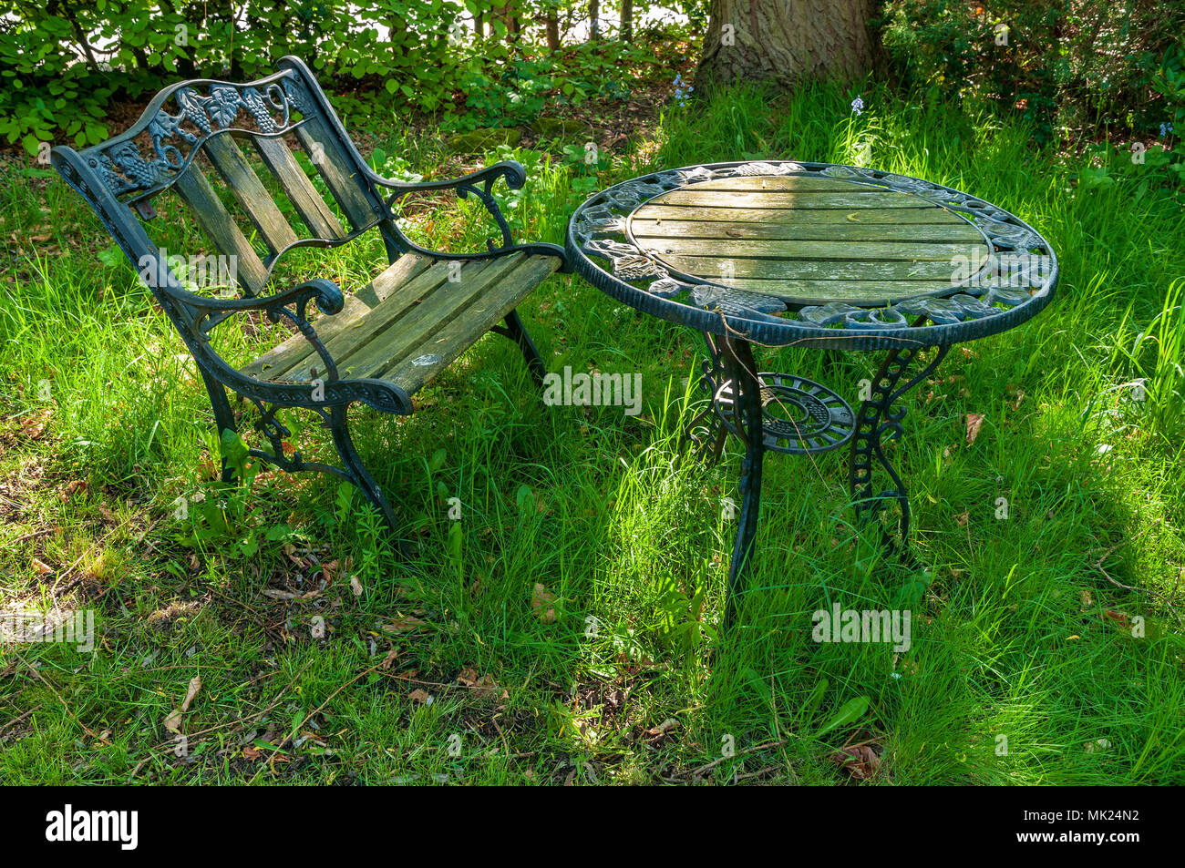 Pensionati mobili da giardino Foto Stock