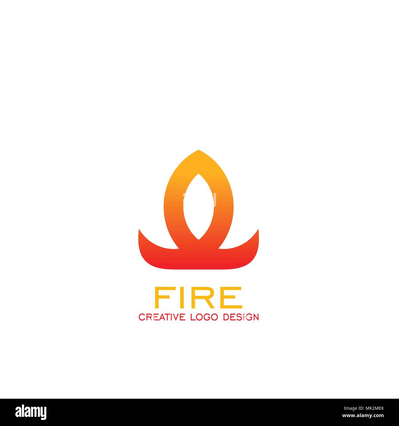 Fire logo design, semplice logo di fiamma, creative design logo, icone vettoriali. Illustrazione Vettoriale