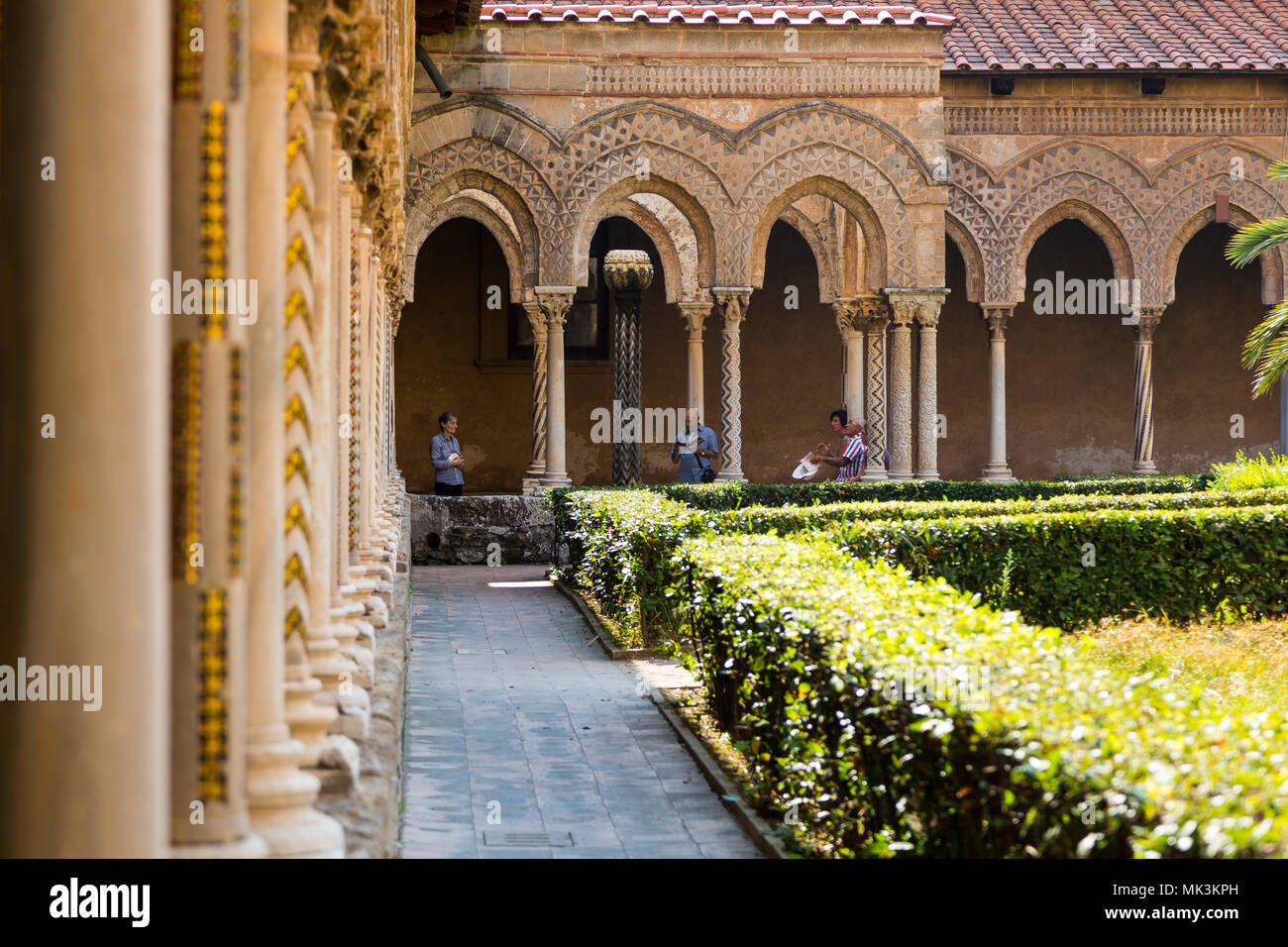 Chiostro di Monreale, sicilia, Italia Foto Stock