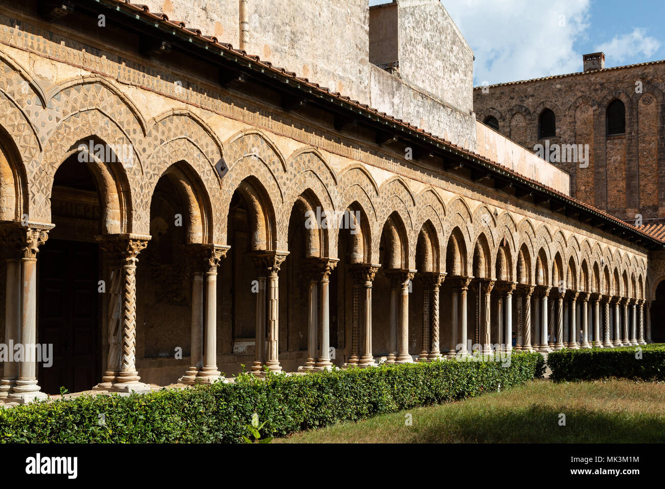 Chiostro di Monreale, sicilia, Italia Foto Stock