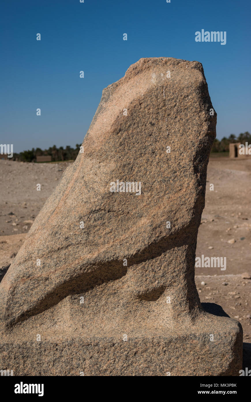 Statua di Falcon (Horus), Soleb tempio, Sudan Foto Stock