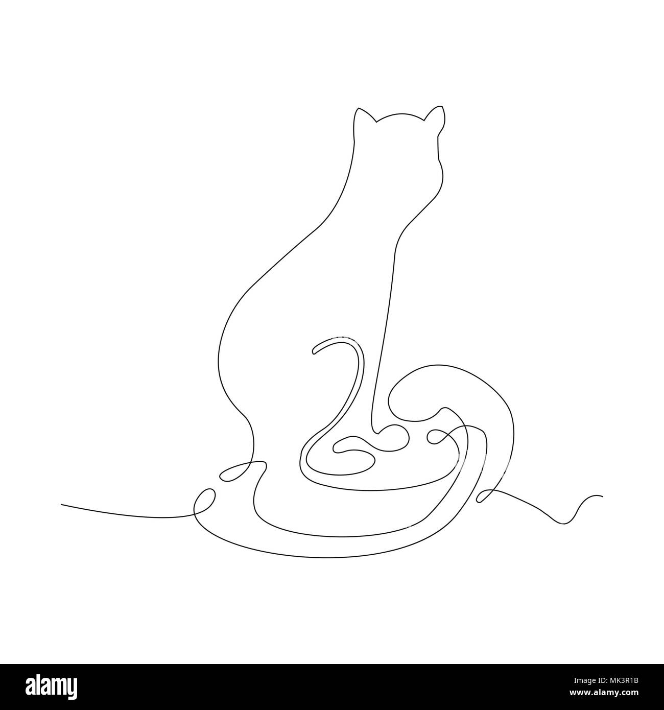 Sottile linea continua icona. Illustrazione Vettoriale